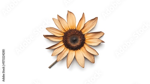 Dried Sunflower Close-up: Autumnal Botanical Photography AI Generated photo