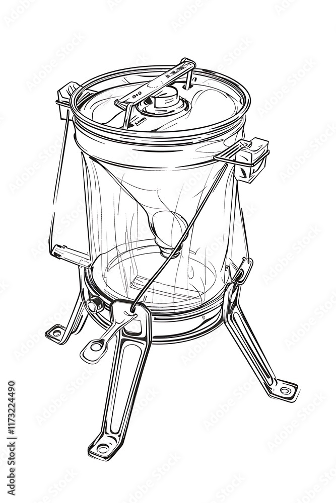 Obraz premium compact camping stove outline