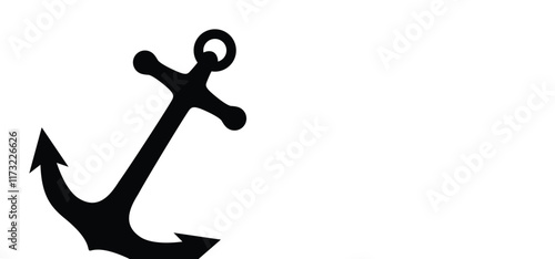 Anchor emblem. Cartoon anchor marine symbol or logo. Ship or boat anchors. Shipping signs. Ships anchored. photo