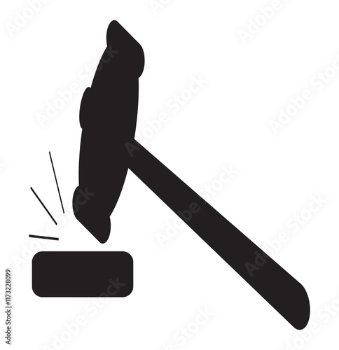 Gavel hammer icon law gavel. Auction court hammer bid authority concept symbol. Black,white and Colors Hammer.