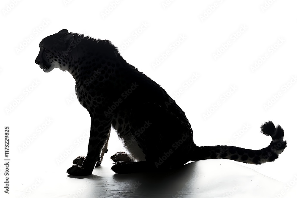 Obraz premium crouching cheetah silhouette ready to pounce