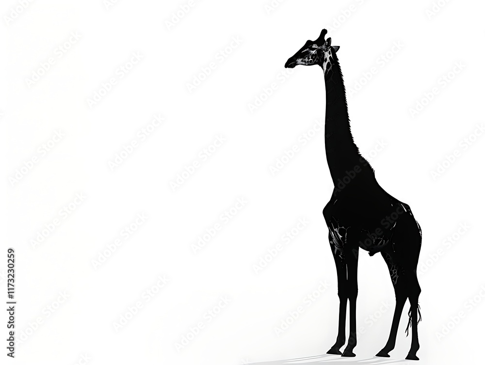 standing giraffe silhouette with long neck standing giraffe silhouette with long neck