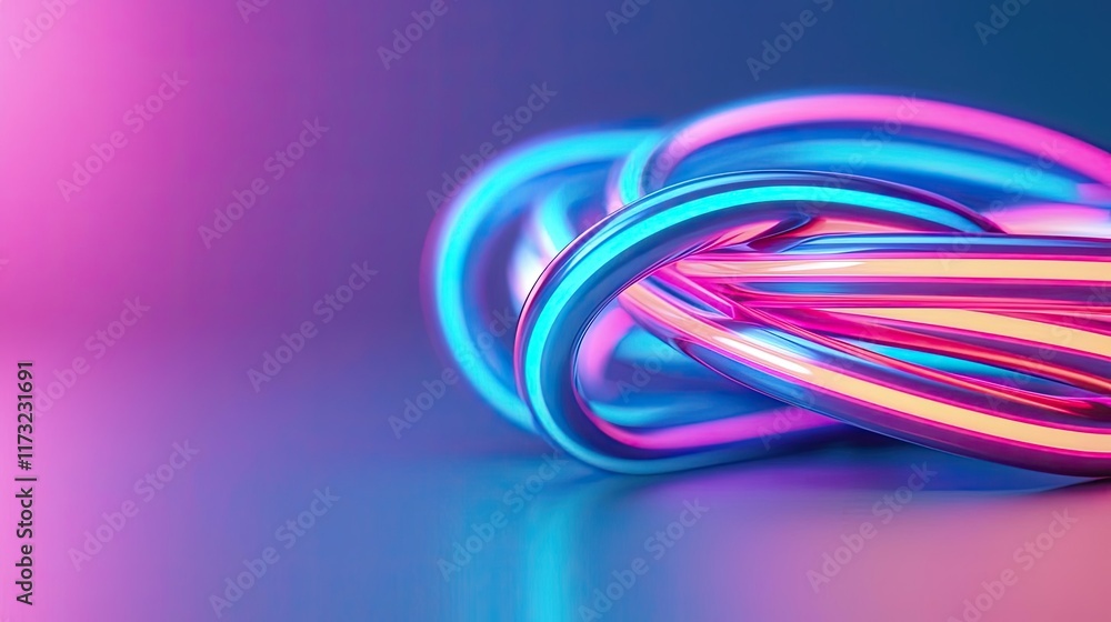 Neon abstract background concept. Vibrant abstract art with intertwined glowing wires in pink and blue tones. Neon abstract background concept. Vibrant abstract art with intertwined glowing wires in pink and blue tones.