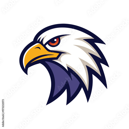 american bald eagle with flag