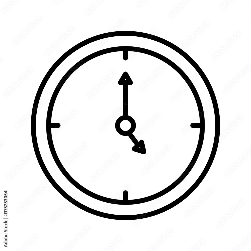 Time Clock Vector Icon Time Clock Vector Icon
