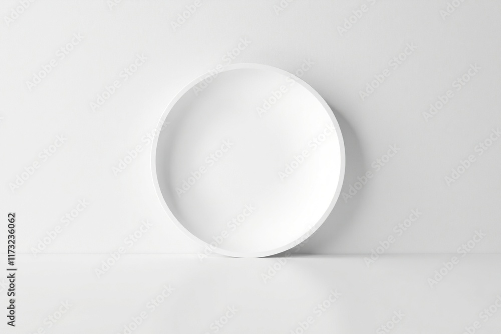 A small white circle in a vast white space with subtle shading, empty space, calm atmosphere, minimalist art A small white circle in a vast white space with subtle shading, empty space, calm atmosphere, minimalist art