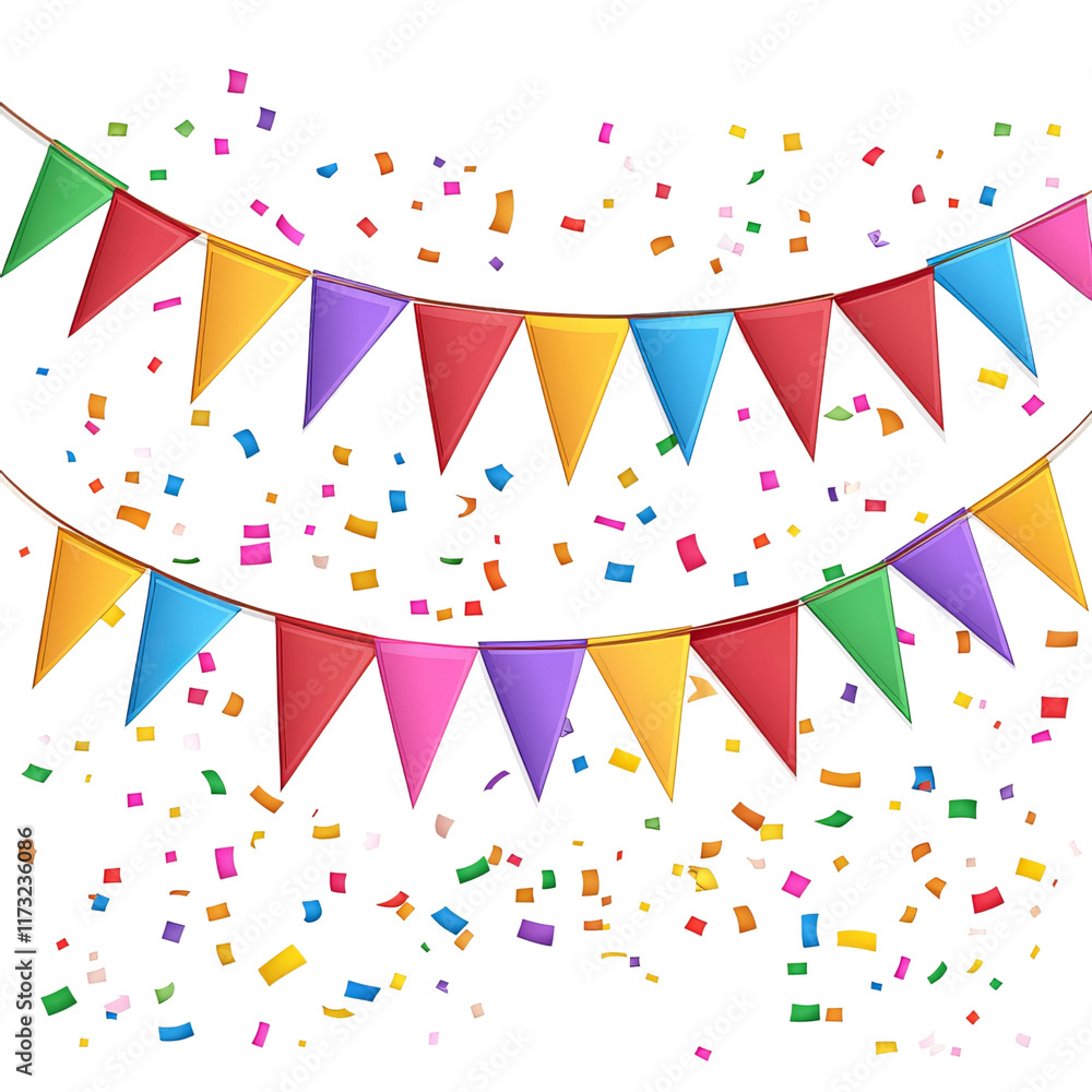 Fototapeta premium Flat lay arrangement with colorful party decorations