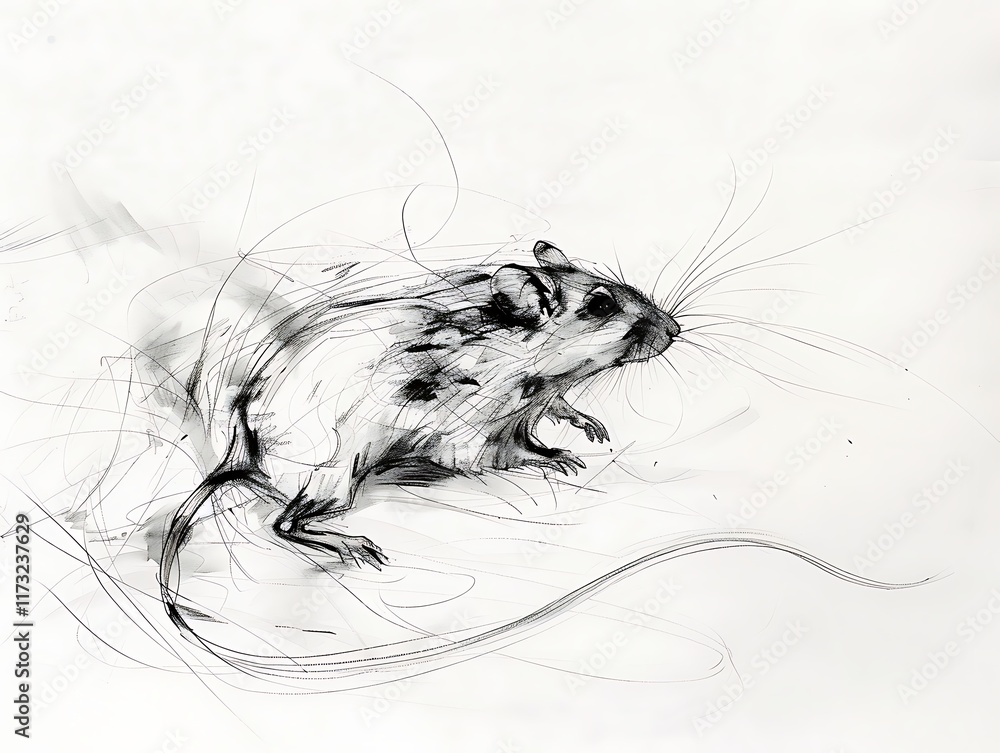 scurrying mouse outline with long tail scurrying mouse outline with long tail