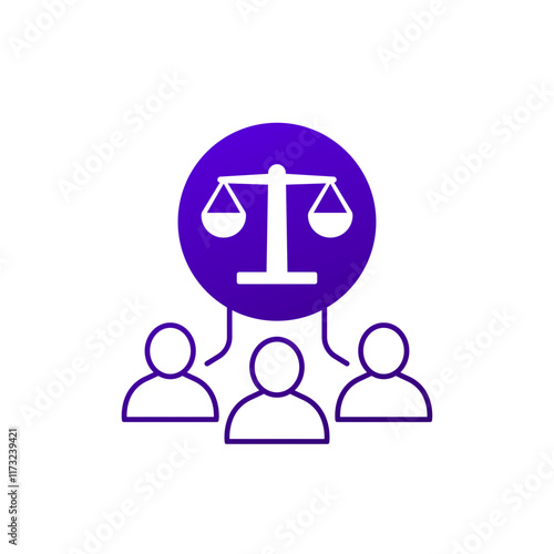 class action lawsuit icon, collective legal case