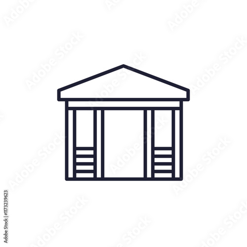 gazebo line icon on white