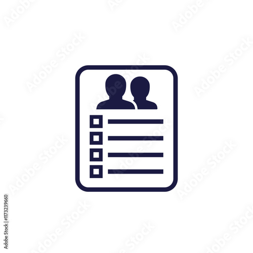 guest list, attendees icon on white