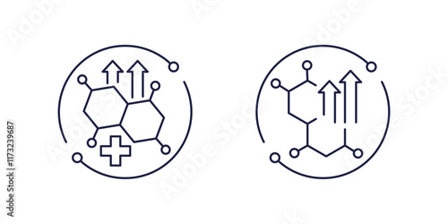 hormone boost line icons on white