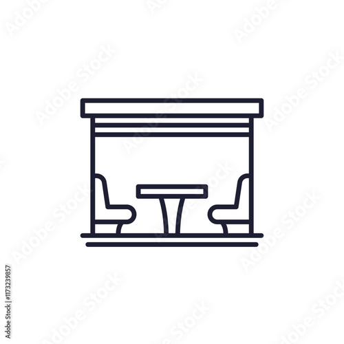 pergola icon on white, line vector