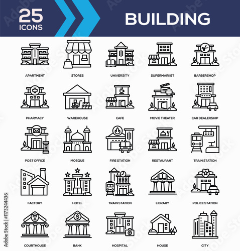 Building Line Icon Collection