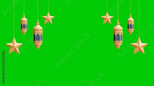 ramadan lantern with green screen