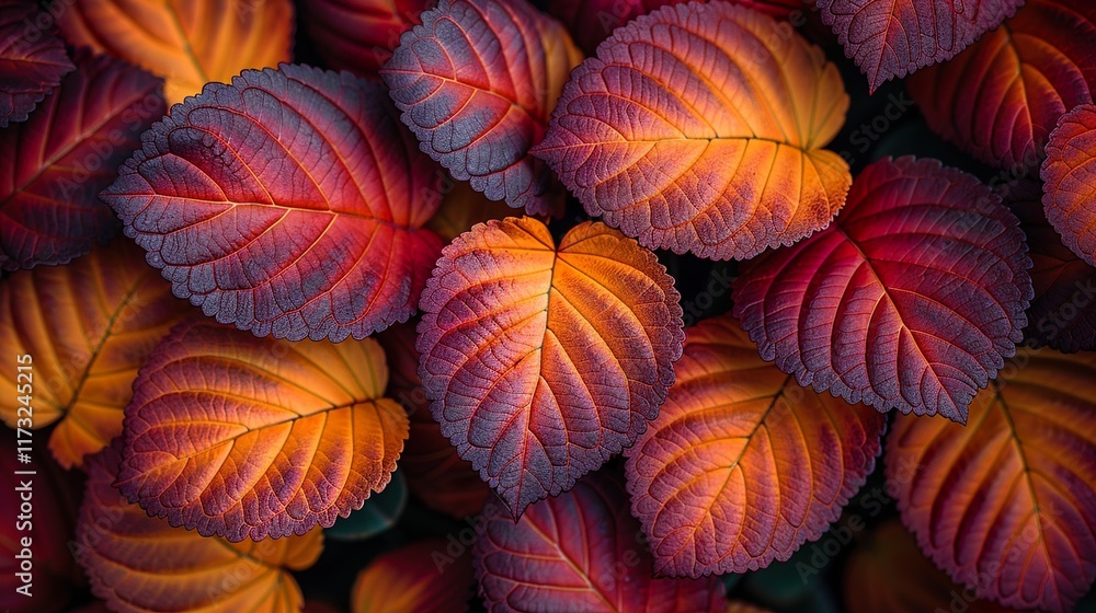 Autumn leaf seamless pattern in orange and red, Autumn leaf seamless pattern in orange and red,