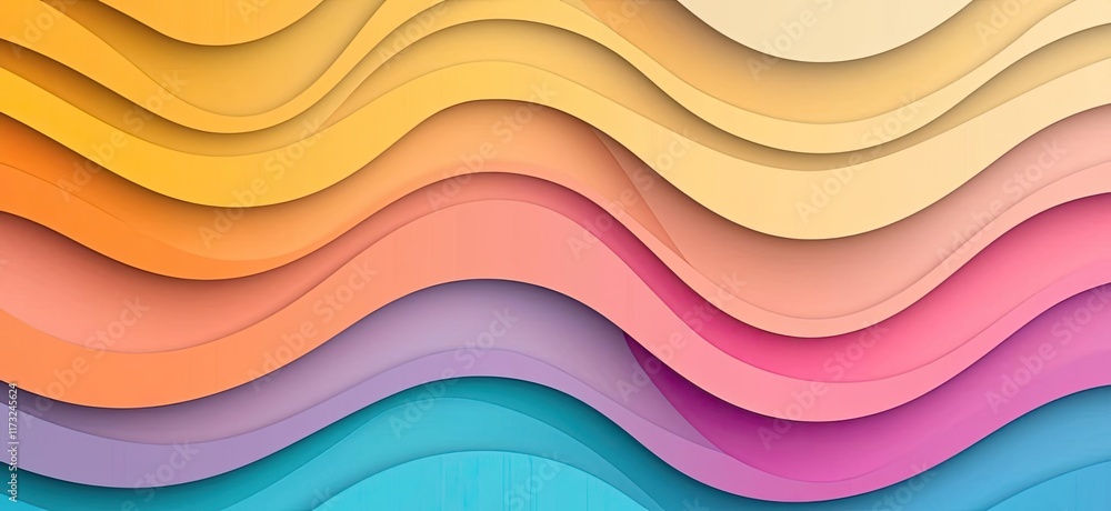 Waves abstract background concept. Colorful abstract waves in layered paper style, perfect for backgrounds and design. Waves abstract background concept. Colorful abstract waves in layered paper style, perfect for backgrounds and design.