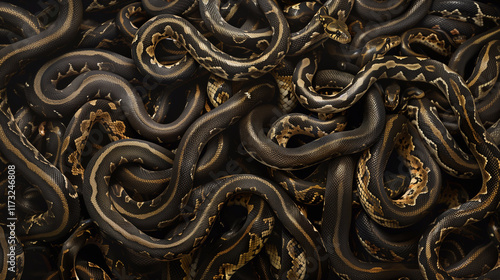 background of many snakes