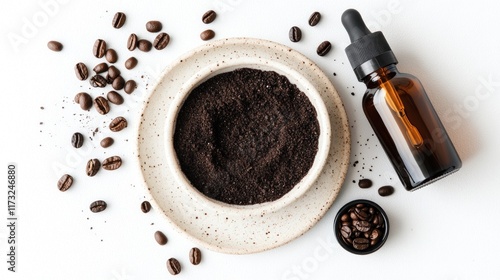 Coffee Grounds and Essential Oil: Aromatic Beauty
