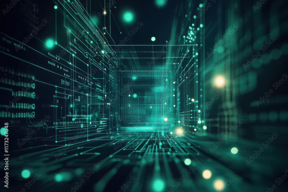Digital abstract background with glowing lines and data patterns Digital abstract background with glowing lines and data patterns