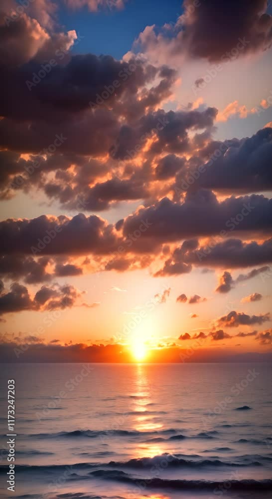 Sunset over the sea seamless looping 4K vertical Sunset over the sea seamless looping 4K vertical