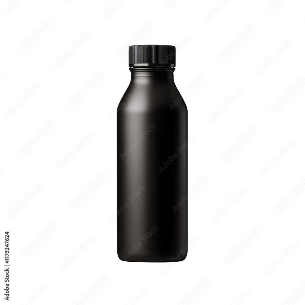 Matte black water bottle with a minimalist design. This sleek and durable bottle is ideal for staying hydrated on the go, featuring a simple yet elegant look. Isolated on transparent background, png. Matte black water bottle with a minimalist design. This sleek and durable bottle is ideal for staying hydrated on the go, featuring a simple yet elegant look. Isolated on transparent background, png.