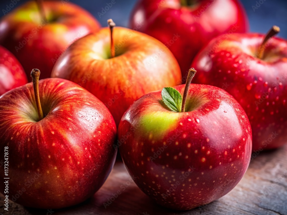 Fresh Juicy Red Apples – Closeup Studio Shot of Organic Fruit Fresh Juicy Red Apples – Closeup Studio Shot of Organic Fruit