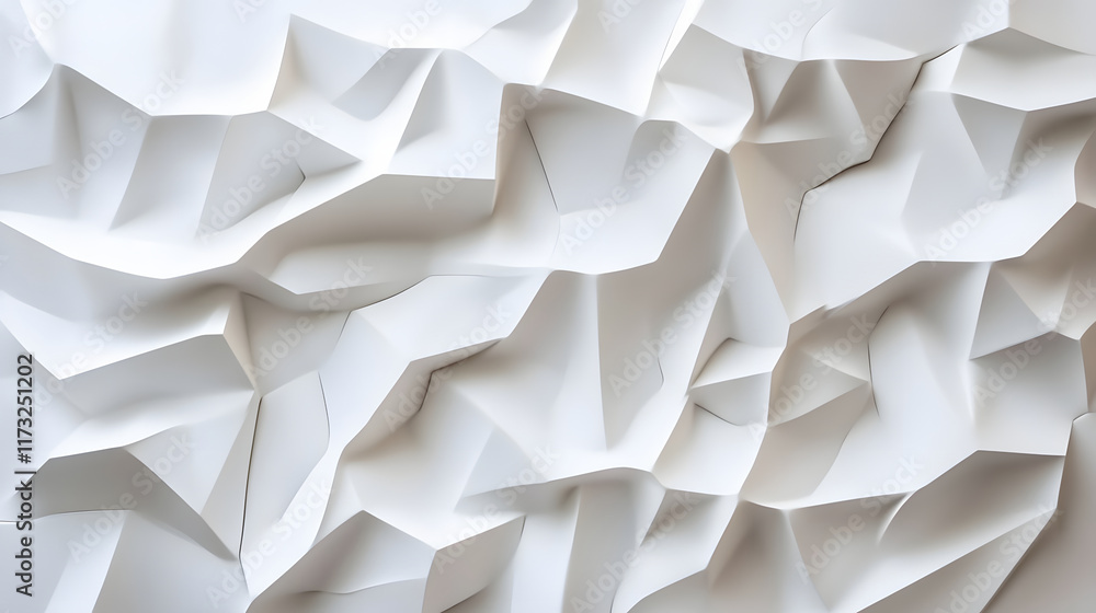 Fototapeta premium Abstract White Geometric Paper Texture Background