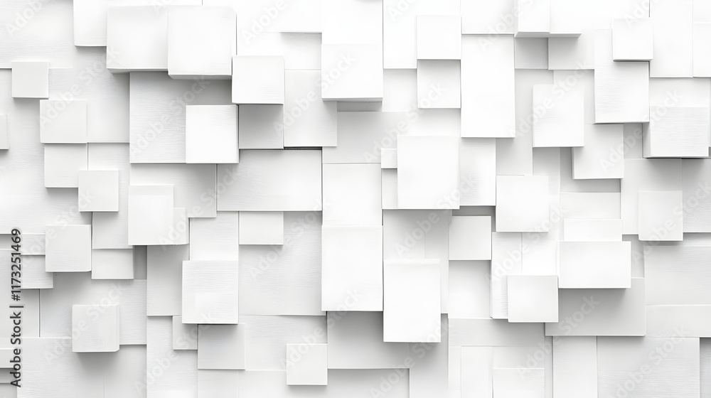 Abstract White Cube Geometric Wall Design Abstract White Cube Geometric Wall Design