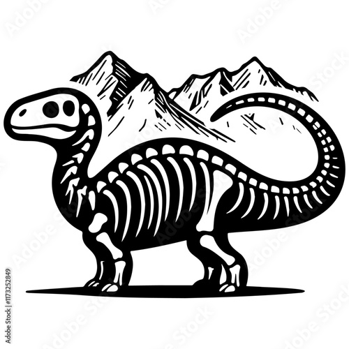 Dinosaur Skull Illustration.