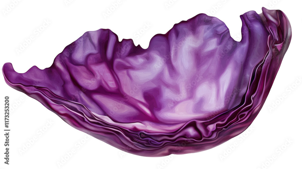 Obraz premium slice red cabbage vegetable isolated on white transparent background