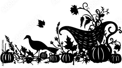 Wallpaper Mural Thanksgiving cornucopia silhouette Torontodigital.ca