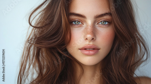 Wallpaper Mural Closeup of dark brown brunette woman hair follicle macro shot. healthy natural smooth girl or female head hygiene, shiny and wavy texture, hydration, shampoo. Torontodigital.ca