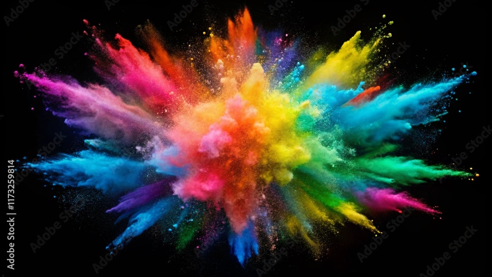 rainbow colored powder explosion isolated
rainbow colored powder explosion isolated