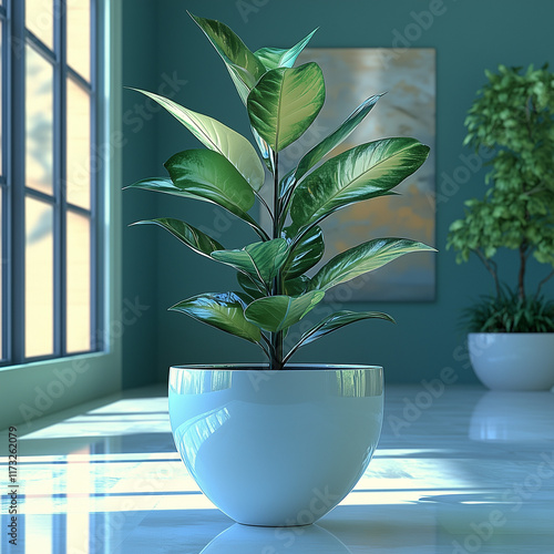 Plant 3d Render Potted Centered Octane Render photo