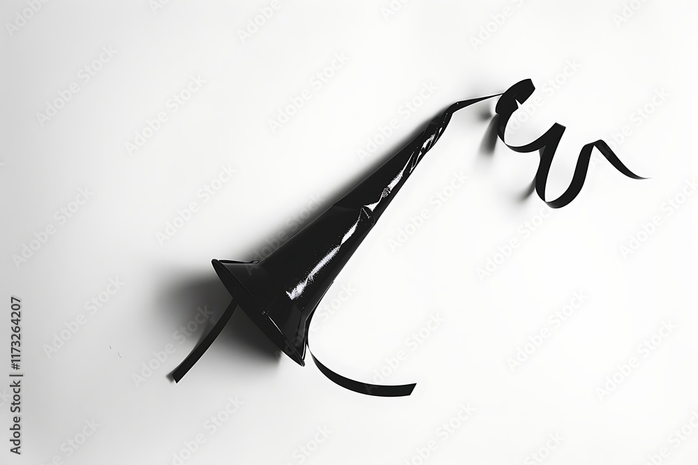 Fototapeta premium new year party horn silhouette