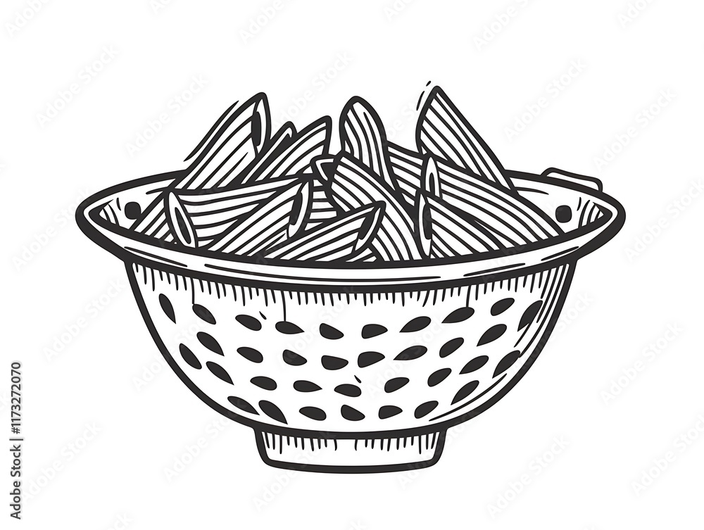 Obraz premium colander with pasta outline