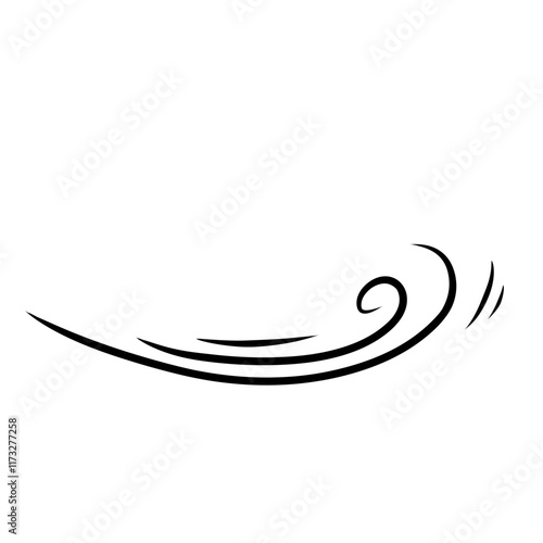 doodle wind blow  gust design isolated on white background. vector hand drawn illustration