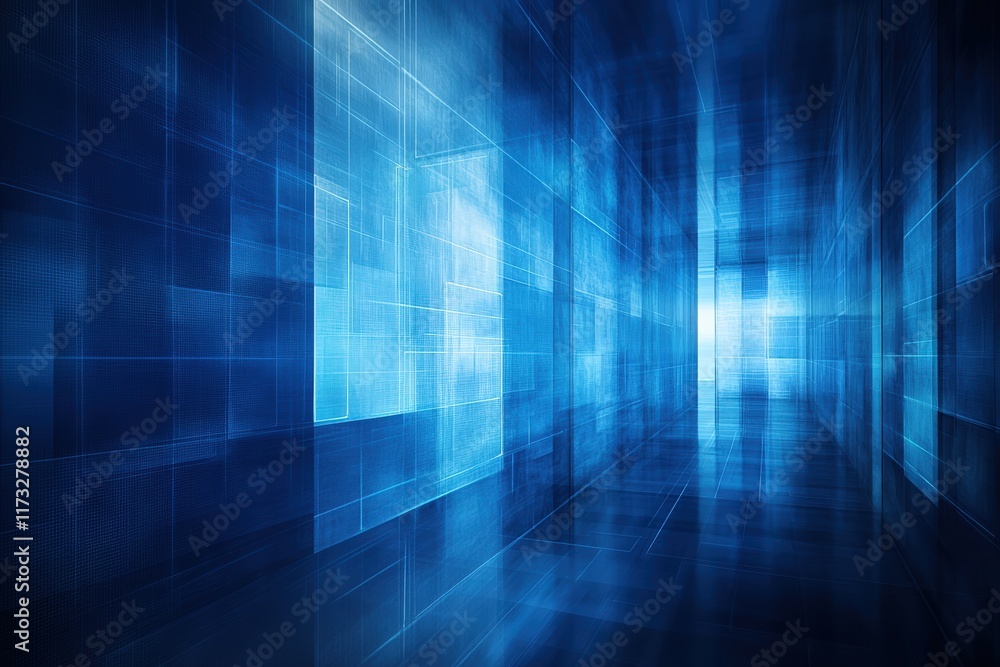 Dynamic blue abstract technology background digital space graphic design futuristic environment wide-angle view innovation concept Dynamic blue abstract technology background digital space graphic design futuristic environment wide-angle view innovation concept
