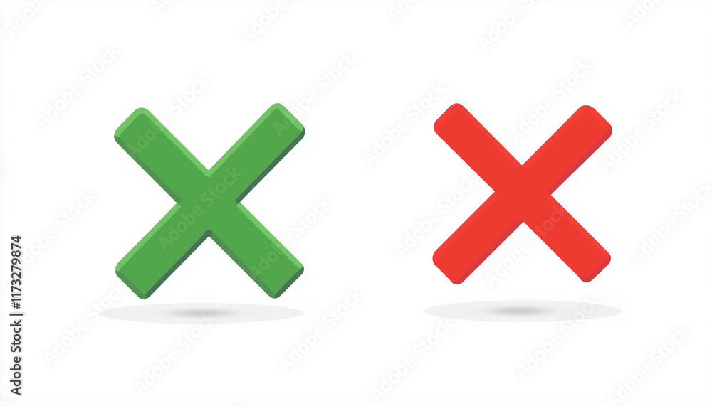 Obraz premium yes and no buttons - x marks the spot