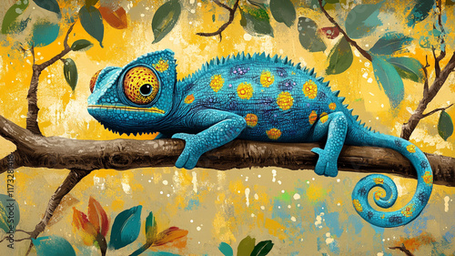 illustration of chameleon