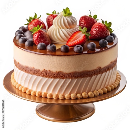 chocolate cake with berries 