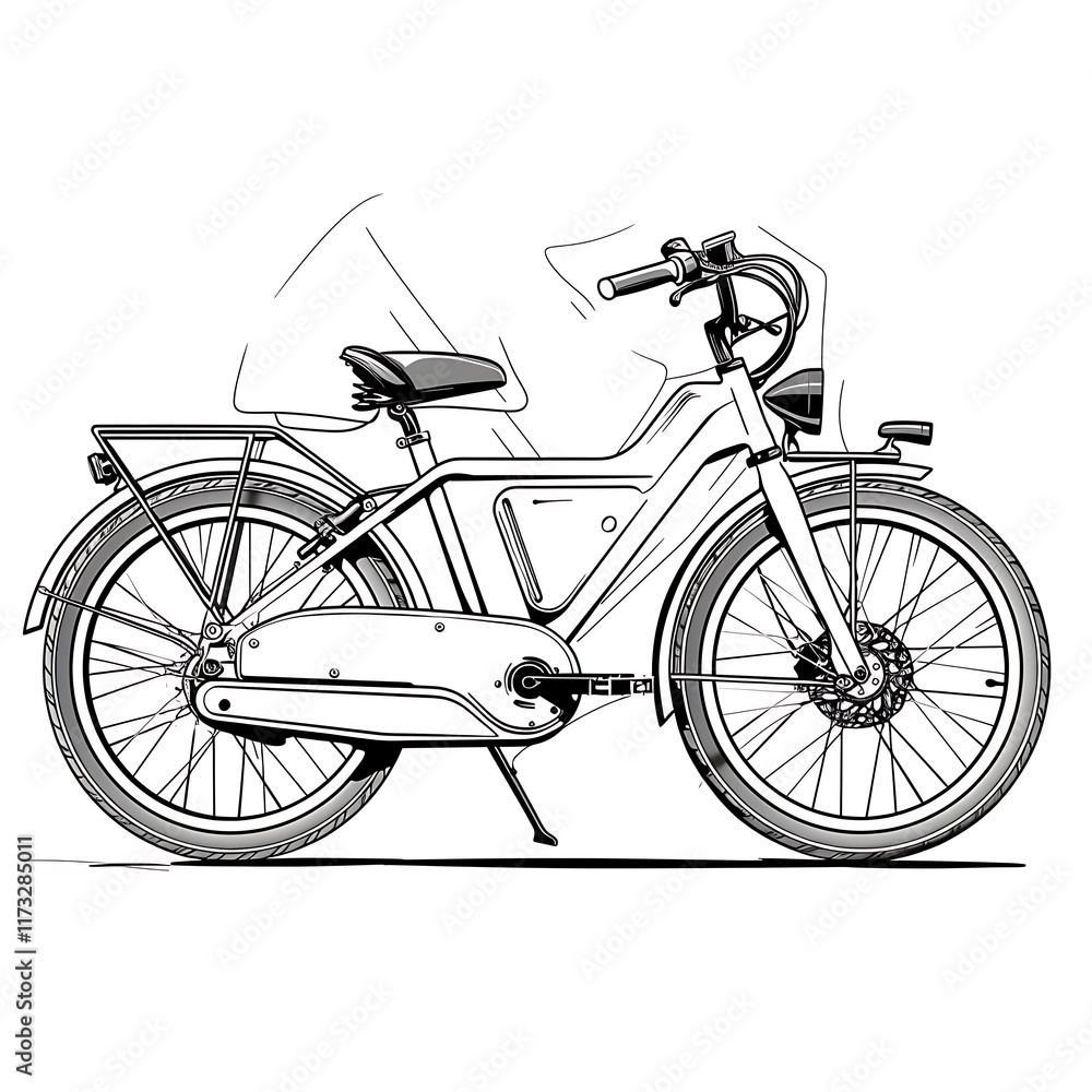 Fototapeta premium electric bike outline