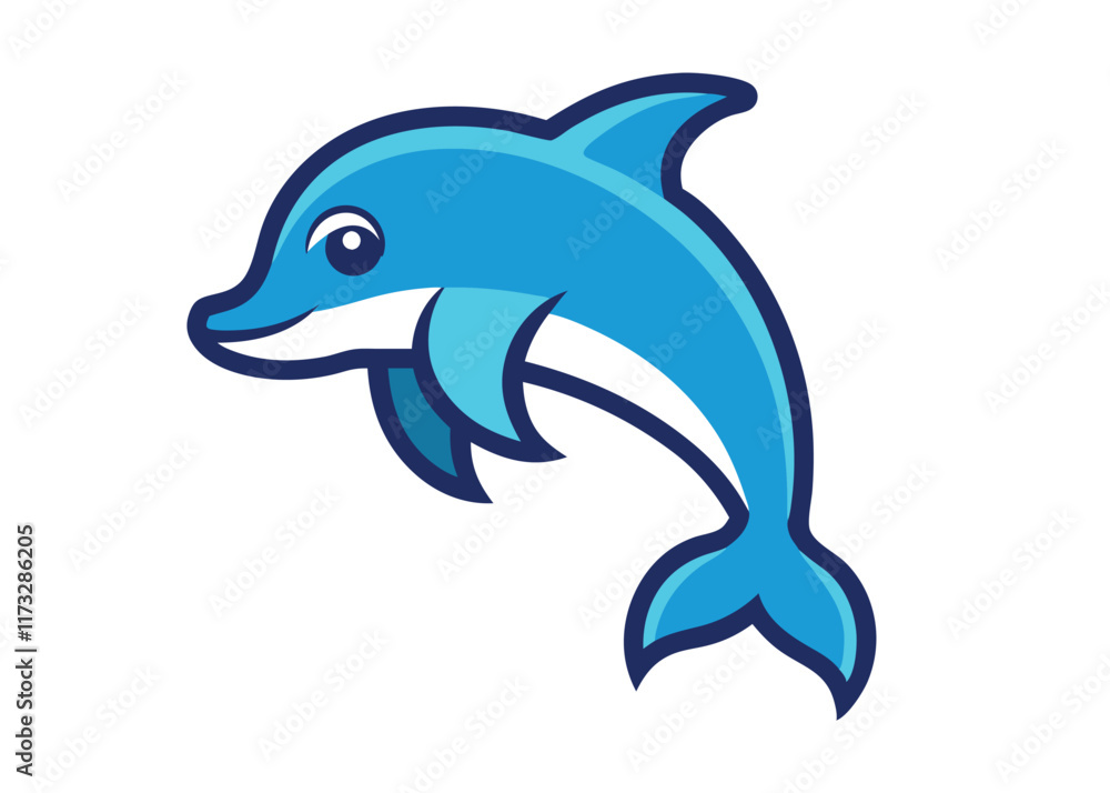Fototapeta premium dolphin isolated vector on white background