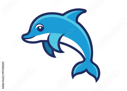 dolphin isolated vector on white background