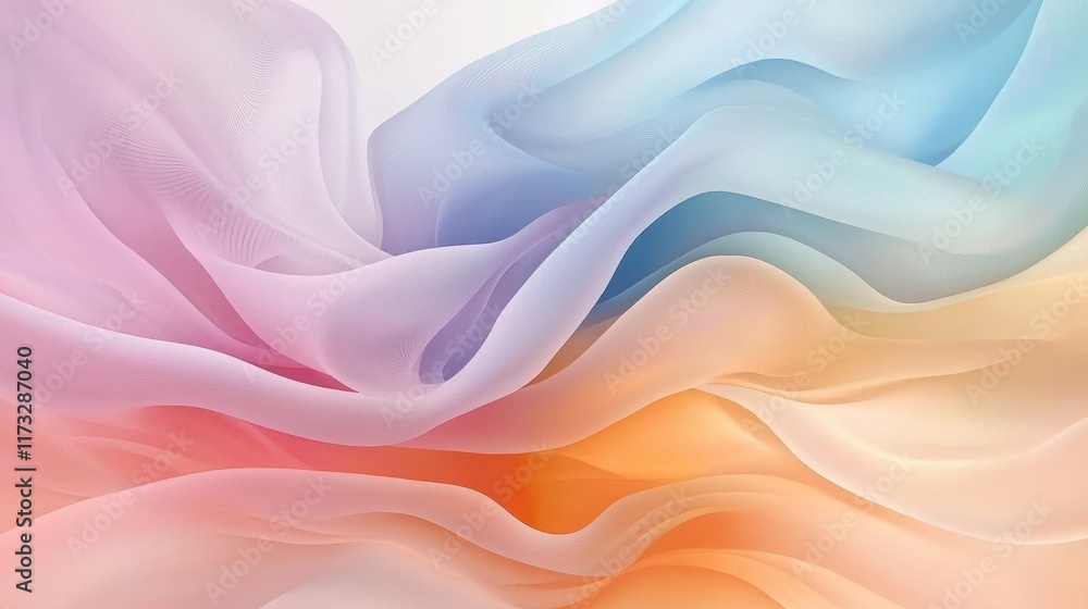 Abstract Pastel Fabric Swirls Soft Flowing Colorful Texture Background Abstract Pastel Fabric Swirls Soft Flowing Colorful Texture Background