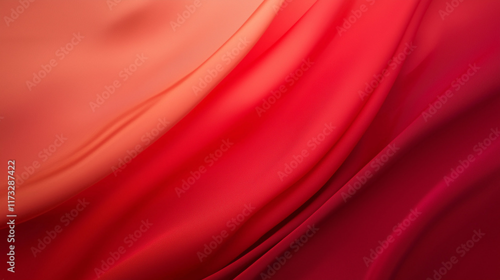 Elegant Abstract Gradient Waves in Vibrant Red and Peach Tones