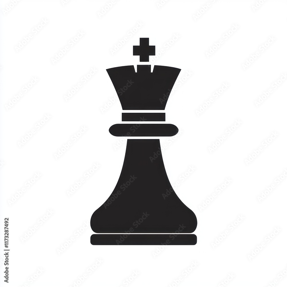 A simple black chess queen icon design A simple black chess queen icon design