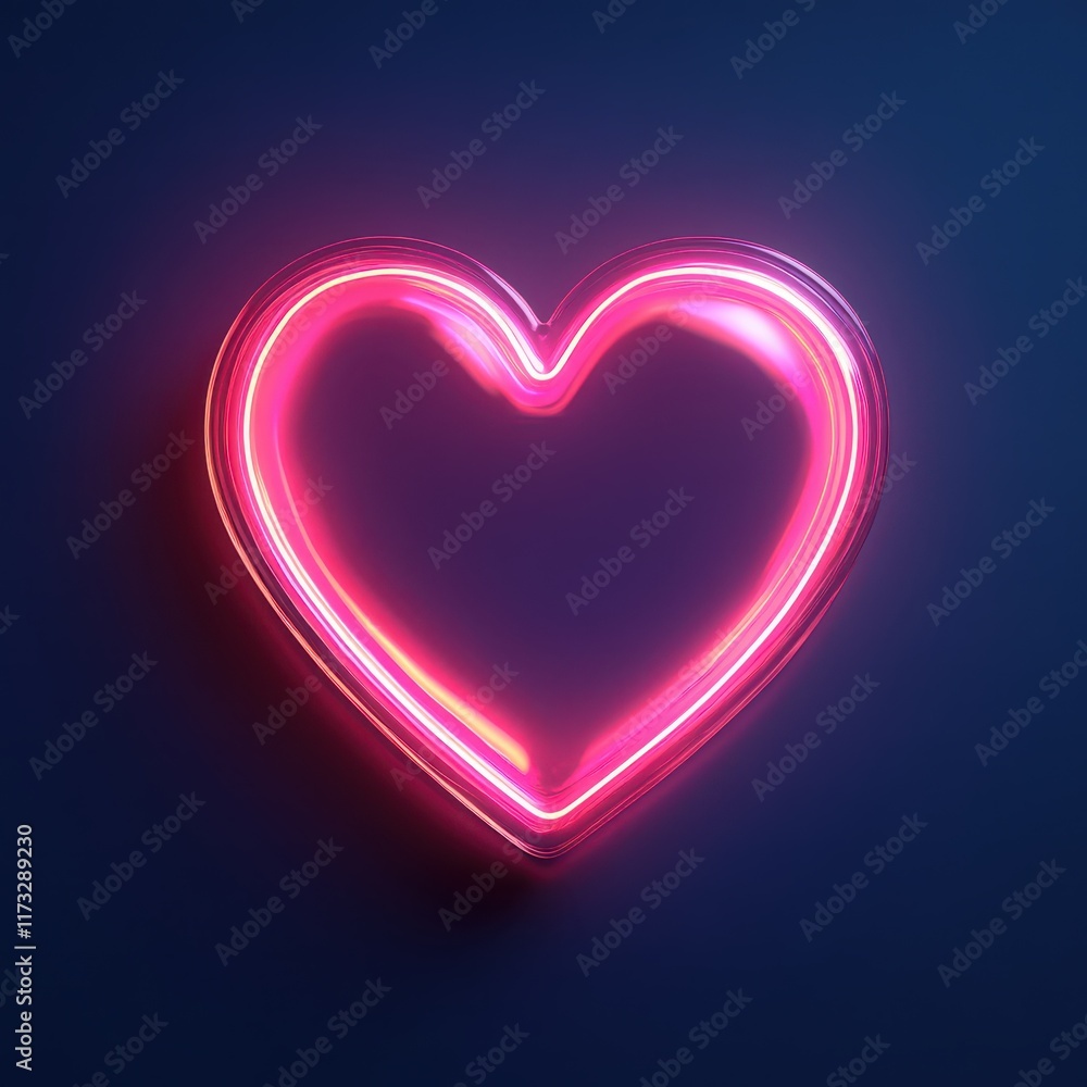 The pink glowing heart icon emits a warm and inviting light against a dark background, infusing any design or decoration with a vibrant and lively touch The pink glowing heart icon emits a warm and inviting light against a dark background, infusing any design or decoration with a vibrant and lively touch