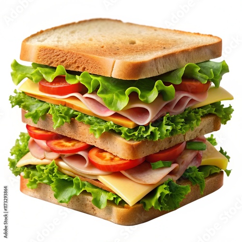 sandwich with ham and vegetables